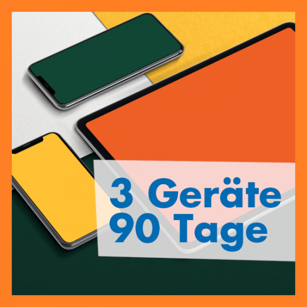 Mobile Geräte mit Schriftzug